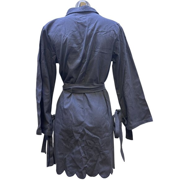 NWT Victoria Dunn Blue Scalloped Hem Dress With Belt S - Picture 2 of 8